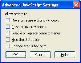 Firefox - Advanced JavaScript Settings