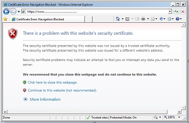 IE - Certificate Problem
