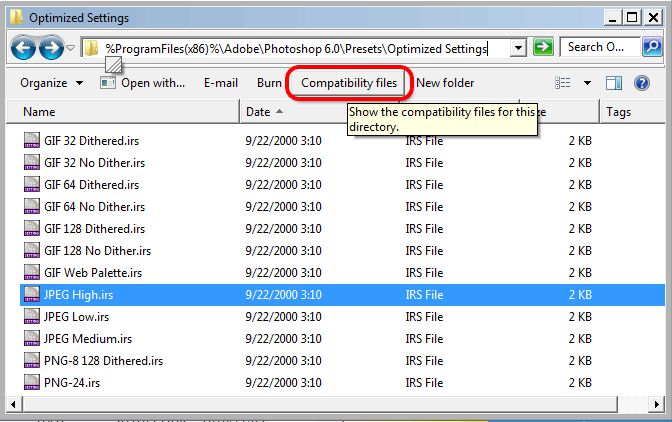 Program Files in Windows Explorer