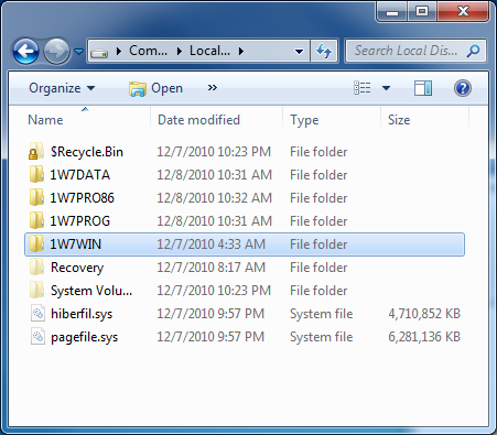 Win7 - Directories After