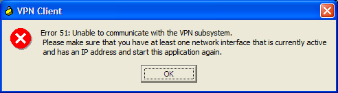 Cisco VPN Error 51