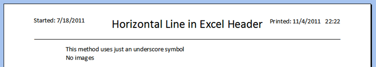 Excel-Horizontal-Line-Header-View