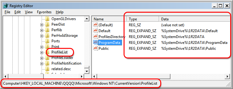 Pay special attention to ProfileList